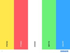 the color scheme for different colors