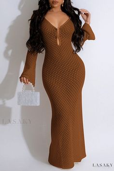 Lasaky - Chic Long Sleeveless Dresses with V-Shaped Neckline Long Dresses For Women, Maxi Dress Designs, Dress Night Out, Shop Bodycon Dresses, Dress Up Outfits, Sleeveless Dresses, Prom Dress Shopping, Sleeveless Long Dress, Exclusive Dress