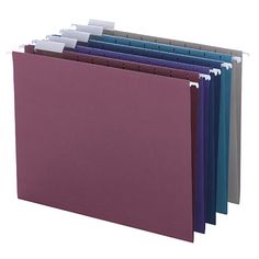 a file folder with five different colored sections