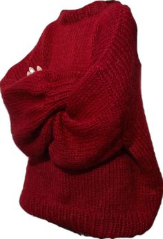 Cute Big Sweaters, Long Clothes For Women, Red Cozy Outfit, Red Chunky Sweater, Dark Red Sweater Outfit Aesthetic, Chunky Red Sweater, Big Sweater Outfit Aesthetic, Oversized Sweaters For Women, Cute Winter Sweater Outfits