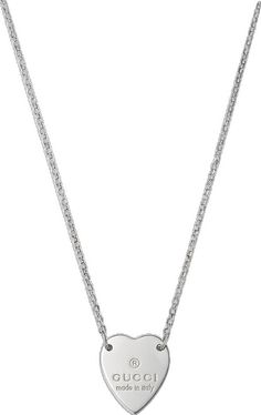 Engraved Silver Gucci Necklace, Luxury Engraved Gucci Necklaces, Classic Engraved Gucci Jewelry, Gucci Necklace With Polished Finish For Gift, Gucci Necklace With Polished Finish As Gift, Gucci Polished Finish Necklace For Gift, Elegant Gucci Necklace With Polished Finish, Gucci Sterling Silver Classic Jewelry, Classic Gucci Sterling Silver Jewelry