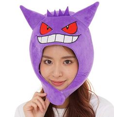 SAZAC Pokémon GENGAR Cosplay Hat Fleece Costume Cap Adult Size | Etsy Gengar Merch, Gengar Hat, Pokemon Hat, Fluffy Hat, Pokemon Costumes, Beanie With Ears, Gengar Pokemon, Ghost Pokemon, Pokemon Accessories