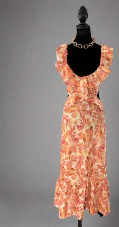 Floral printed cut out summer dress Summer Vacation Midi Dress With Cut-out Waist, Orange Floral Print Beach Dress, Spring Vacation Maxi Dress With Cut-out Waist, Summer Maxi Dress With Cut-out Waist, Summer Dress With Side Cutouts And Cut-out Waist, Orange Outfit, Top Dress, Tie Backs, Top Shoes