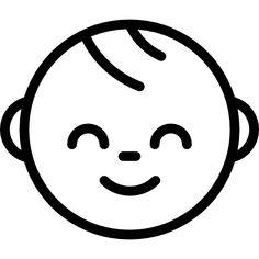 a black and white drawing of a baby's face