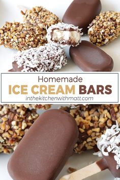 Plate of homemade ice cream bars. Homemade Ice Cream Bars, Ice Cream Bar Recipe, Bars At Home, Ice Cream Bars, Make From Scratch, Chilled Desserts, Ice Cream Bar, No Churn Ice Cream