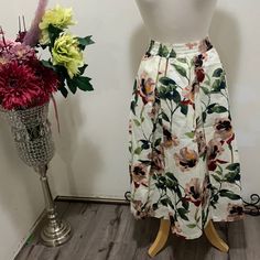 Gorgeous Philosophy Floral Print Skirt Is Perfect For Transition Into Spring. Stretchy High-Waist- Can Accommodate Size M-Large- Mid-Calf Length. Brand New With Tag Spring High Waist Gathered Skirt, High Waist Gathered Skirt For Spring, Floral Print Full Skirt Bottoms For Vacation, Casual High Waist Floral Print Skirt, Vacation Floral Print Full Skirt Bottoms, Spring Stretch Skirt With Banded Waist, Floral Print Full Skirt For Vacation, Casual High Waist Skirt With Floral Print, Spring High Waist Skirt With Elastic Waistband