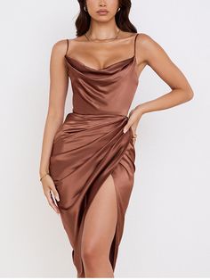 10%OFF 2nd item15%OFF 3rd item20%OFF 4th item Long Sleeve Backless Dress, Satin Bodycon Dress, Goth Outfit, Satin Dress Long, Jumpsuit Elegant, Elegant Dresses For Women, Split Dress, Stylish Clothes For Women, Unique Dresses