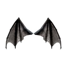 two black bats are facing each other with their wings spread out to look like they are flying