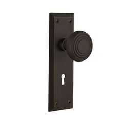 an image of a door handle with a keyhole on it's left side