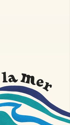 the logo for la mer is shown in black and blue letters on a white background