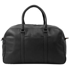 This Champs leather duffle bag from the Onyx Collection is the perfect travel accessory for a weekend get-away. Features removable and adjustable shoulder straps, easy carry top handles, a trolley strap with back zipper pocket, and an inner RFID zipper pocket for extra security. The convenient side carry handle and the purse feet allow you to put down your bag without fear of damage. Dimensions: 20 in. x 12.5 in. Color: Black. Leather Weekender Bag With Top Carry Handle For Trips, Black Travel Duffle Bag With Top Carry Handle, Travel Duffle Bag With Large Capacity And Double Handle, Leather Duffle Bag With Top Carry Handle For Trip, Large Capacity Duffle Bag With Double Handle For Trips, Large Capacity Double Handle Duffle Bag For Trip, Black Duffle Bag With Double Handle For Travel, Black Travel Duffle Bag With Double Handle, Black Double Handle Duffle Bag For Travel