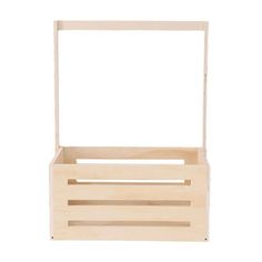 an empty wooden box on a white background