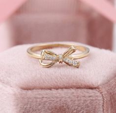 JBR Jeweler Moissanite Wedding Ring 3 US / 10K Gold Delicate Sparkling Bow Dainty Ribbon Tie Friendship Diamond Moissanite Promise Ring Bow Tie Ring, Tie Ring, Best Friend Rings, Ribbon Ring, Friend Rings, Diamond Bows, Friendship Rings, Bow Ring, Types Of Diamonds