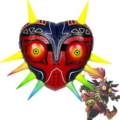 Majora's mask will fulfill the wishes of its wearer, but considers an evil, destructive power to occupy the body of the person. Legend Of Zelda Majora's Mask, Mascaras Halloween, Zelda Cosplay, Cool Merch, Majoras Mask, Game Cosplay, Halloween Party Games, Best Masks, Mask Party