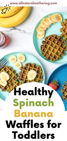 spinach banana pancakes Spinach Waffle Recipe, Spinach Banana Waffles, Spinach Oatmeal Pancakes, Spinach Waffles Healthy, Spinach Waffles For Baby, Banana Waffles For Baby, Protein Waffles For Kids, Toddler Waffles Healthy, Healthy Waffles For Kids