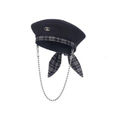 Plaid Beret, Black Beret, Grunge Accessories, Plaid Bow, Estilo Punk, Fisherman Hat, Emo Fashion, Vintage Grunge, Head Accessories