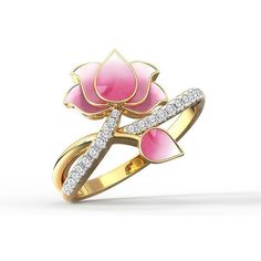 Intertwine Lotus Diamond Ring Gold Engagement And Wedding Ring, Dimond Ring, Engagement And Wedding Ring, Lotus Ring, Buy Jewellery Online, Indian Jewellery Design Earrings, Pink Lotus, Bangles Jewelry Designs, Jewelry Design Earrings