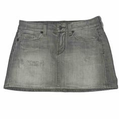 Add A Touch Of Edgy Sophistication To Your Wardrobe With This Gray Denim Mini Skirt From Citizens Of Humanity. Crafted From High-Quality Denim Fabric, This Skirt Features A Flattering Silhouette And A Comfortable Fit That's Perfect For All-Day Wear. The Skirt Comes In A Size 26 And Is Designed With A Short Length, Making It Ideal For Pairing With Any Top Or Blouse. The Stylish Design Of This Skirt Is Perfect For Any Occasion, Whether You're Dressing Up For A Night Out Or Keeping It Casual For A Chic Fitted Skort With Frayed Hem, Fitted Chic Skort With Frayed Hem, Chic Stretch Mid-rise Mini Skirt, Mid-rise Lined Denim Skirt, Mid-rise Fitted Mini Skirt With Lined Detail, Fitted Mid-rise Mini Skirt With Lining, Fitted Mid-rise Lined Mini Skirt, Fitted Mid-rise Mini Skirt With Lined Skirt, Fitted Mid-rise Mini Skirt With Frayed Hem