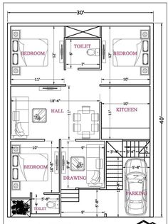 the floor plan for a two story house