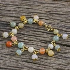 18K Gold Plated Jade Quartz Link Bracelet with Hook Clasp - Sweet Jade | NOVICA Hand Crafts, Beads Bracelet Design, Beaded Pendant Necklace, Jewelry Making Ideas, Quartz Beads, Bracelet Design, Hook Clasp, Bracelet Ideas, Buy Gold