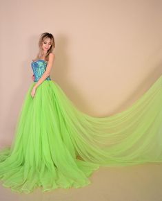 Green Italian Tulle Skirt Gown/ Green Tulle Skirt/ Choose Your | Etsy Floor-length Tulle Gown For Quinceanera, Quinceanera Floor-length Gown With Tulle Skirt, Quinceanera Tulle Floor-length Gown, Green Strapless Ball Gown For Wedding, Green Floor-length Wedding Dress For Debutante Ball, Strapless Green Gown For Debutante Ball, Green Tulle Long Maxi Skirt, Green Long Dresses For Wedding, Green Long Skirt Dresses For Weddings