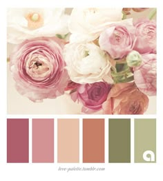 a bouquet of flowers in shades of pink and green