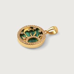 Introducing our Celestial Dreams Malachite Pendant, exquisitely crafted in 18k gold plating. Featuring a captivating moon and sun design adorned with stunning stones, it's a truly attractive and beautiful addition to any jewellery collection. The chain is not included. Pendant Height: Including bail 24mmPendant Width: 17mmStone Details: 15mmx15mm Round Malachite Moon And Sun Design, Malachite Pendant, Sun Design, Moon And Sun, Sun Designs, Jewellery Collection, Gold Plating, The Chain, Jewelry Collection