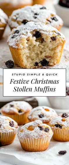 Image for Festive Christmas Stollen Muffins Simple Quick Baking Recipes, Mary Berry Stollen, Vintage Muffin Recipe, Winter Muffins Recipes, Stollen Bread Recipe, Healthy Christmas Muffins, Easy Christmas Muffins, Ladies Christmas Brunch Ideas, Christmas Muffin Ideas