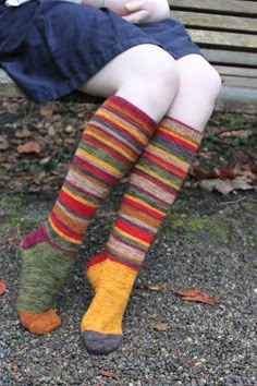 Fourth Doctor Socks: A Knitting Pattern Leg Socks, Striped Stockings, Knitted Socks, Rain Forest, Colorful Socks, Knee Socks, Knee High Socks, Casual Socks, Cotton Socks