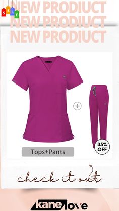 Women Fashion Elastic Surgical Wear V-neck Short Sleeve Hospital Nurses' Wear Suit Fitted V-neck Sets, Stretch V-neck Workwear Sets, Pink Stretch V-neck Sets, Stretch V-neck Sets For Workwear, Pink V-neck Stretch Sets, Pink V-neck Set For Work, Pink V-neck Workwear Set, Hospital Nurse, Chic Woman