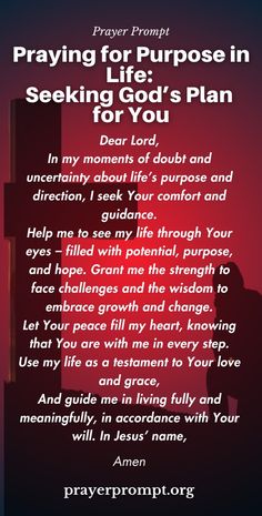 prayer for purpose in life seeking god's plan for you, with the image of jesus