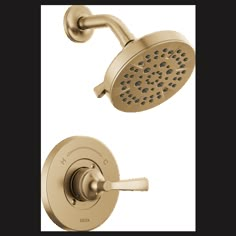 the delta shower faucet in brushed brass