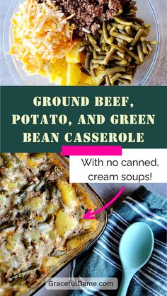 the recipe for ground beef, potato and green bean casserole