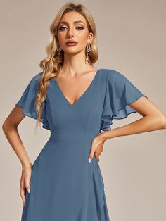 Charming Chiffon Bridesmaid Dress with Lotus Leaf Hemline  lularoe dresses, asymetrical dresses, zulily dresses #dresseswow #dressesbyrusso #dressesperth Bridesmaid Gown Chiffon, Formal Maternity Dress, Tulle Bridesmaid Dress, Chiffon Bridesmaid Dresses, Evening Dresses Plus Size, Hi Low Dresses, Affordable Dresses, Formal Dresses For Weddings, Satin Prom Dress