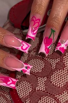 Rasta Nails, Acrylic Nail Designs Coffin, Vday Nails, Colored Acrylic Nails, Pink Acrylic Nails, Luxury Nails, Coffin Nails Designs