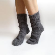 Warm soft cozy handknitt angora wool socks will keep your feet warm. The socks are thick. Also suitable for home Hand knit socks Very soft and warm socks. Socks will keep your feet warm in cold weather. Composition: angora (rabbit) yarn SIZE: EU 36-37 (22-23 santimeters) - US 5-6 (8.7-9.1 inch) EU 38-39 (24-25 santimeters) - US 7-8 (9.5-9.8 inch) EU 40-41 (26-27 santimeters) - US 9-9.5 (10.2-10.6 inch) EU 42-43 (28-29 santimeters) - US 9.5-10 (11.02-11.41 inch) EU 44-45 (30-31 santimeters) - US Handmade Socks, Hand Knit Socks, Angora Rabbit, Wool Winter, Thick Socks, Warm Socks, Yarn Sizes, Wool Socks, Casual Socks