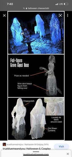 the instructions for how to make an ice sculpture with plastic wrappers and ghost capes