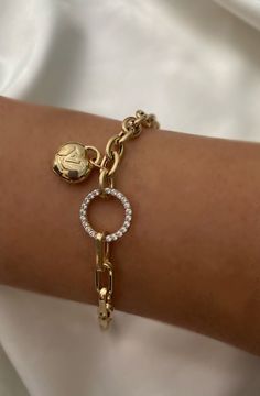 "ITEM DETAILS ❆All our jewelry are hand made with Love. ❆Material: 14K Gold ( 585). ❆Available colors: Gold, Rose Gold, White Gold. ❆Available Sizes: Look Size Option (Contact for different sizes) ❆Each item is made to order ❆ DO YOU LIKE THIS BRACELET? ❆ You can get more information about it below but if you have any questions, just click the \"Message Sergen Vural \" button and I will be very happy to hear from you ☺ PACKAGING ❆Comes ready to gift in a beautiful jewelry box. ❆It comes with a s Luxury Box Chain Bracelet As Gift, Premium Bracelet With Removable Charms, Luxury Gold Round Charm Bracelet, Gold Charms Bracelet Fine Jewelry, Diamond Chain Link Bracelet For Gift, Yellow Gold Plated Chain Bracelet With Charms, Gold Plated Yellow Gold Chain Bracelet With Charms, Luxury Gold-tone Tarnish Resistant Charm Bracelet, Luxury Gold Plated Charm Bracelet With Adjustable Chain