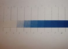 a close up of a blue and white ruler