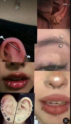 ima get sooo many piercings I already got it planned out lol Pearcings Ideas Face, Peircings Women Idea, Different Nose Piercings, Grunge Nail Designs, Baddie Piercings, Frog Eyes Piercing, Piercing Inspo Face, Peircings Women, Body Mods Piercing