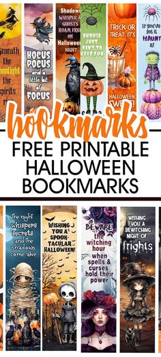 the free printable halloween bookmarks are perfect for kids to use in their books