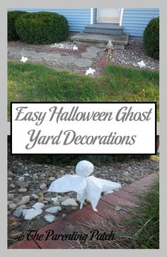 an easy halloween ghost yard decoration