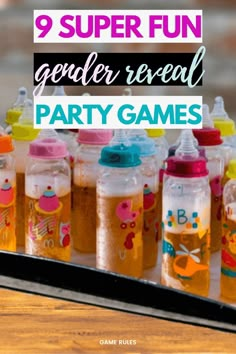 gender reveal party games Baby Reveal Party Games, Disney Gender Reveal, Unique Gender Reveal Party Ideas, Party Games Diy, Gender Reveal Theme