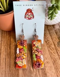 PRE ORDER Long Charcuterie Boards - Etsy Charcuterie Board Earrings, Charcuterie Earrings, Diy Things To Make And Sell, Mini Food Earrings, Air Dry Clay Jewelry, Artsy Earrings, Grazing Board, Weird Jewelry, Fest Outfits