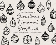 hand drawn christmas ornament graphics