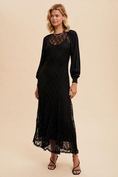 Fitted Lace Dress With Lace Collar For Spring, Elegant Midi Dress With Lace Trim For Date Night, Lace Midi Dress With Lace Bodice For Date Night, Chic Fitted Midi Dress With Lace Bodice, Evening Lace Dresses For Fall, Lace Evening Dress For Fall, Fall Evening Lace Dresses, Midi Length Lace Dress With Sheer Sleeves, Spring Fitted Lace Dress With Lace Cuffs