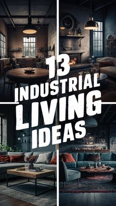 the interior living room is decorated in industrial style