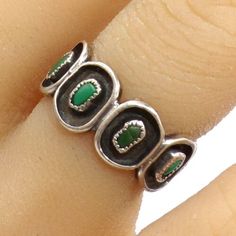 ad eBay - Find many great new & used options and get the best deals for Vtg Native American Sterling Silver Green Turquoise Eternity Ring Size 6.5 LLD5 at the best online prices at eBay! Free shipping for many products! Eternity Ring, Size 6