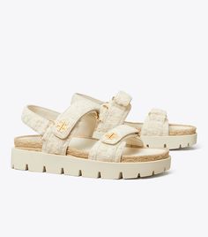 Kira Rope Sport Sandal: Women's Designer Sandals | Tory Burch Tory Burch Sandals Outfit, Sport Sandals Outfit, Tory Burch Outfit, Tory Burch Kira, Sport Sandals, Footwear Design Women, Designer Sandals, Velcro Straps, Signature Logo