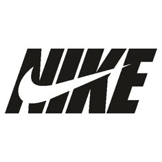 the nike logo is shown in black and white